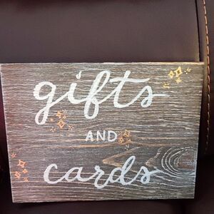 Gifts and cards wood sign